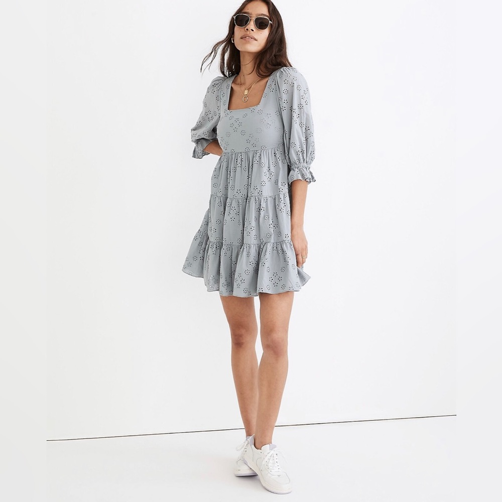 Madewell size 4 eyelet tiered babydoll dress